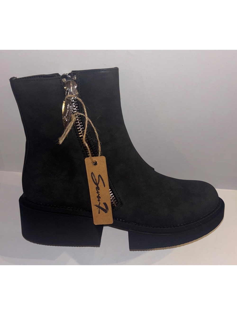 Seven7 Vault Black Platform Ankle Boots Women’s Size 10 Dual Zip NIB